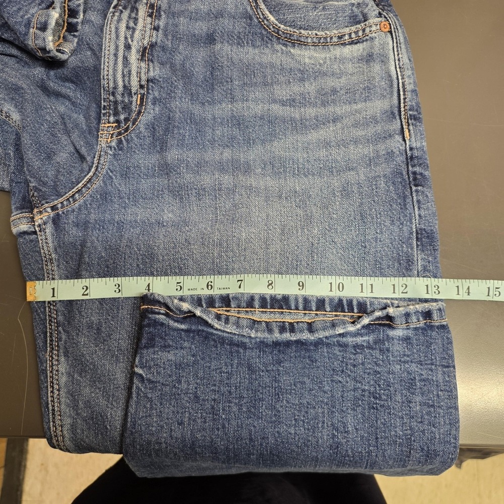 American Eagle Ex-Boyfriend Jeans Women 12 Blue High Rise Relaxed Strigid - Picture 8 of 9